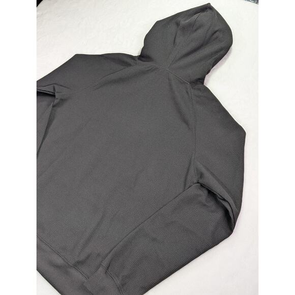 Vict Popu Black Waffle Weave Pattern Pullover Hoodie Size Small - Picture 9 of 9